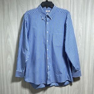 IZOD long sleeve blue and white button down shirt